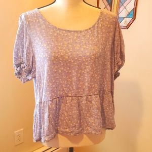 Hippie Rose Blue Breeze Ditsy Top NWT XL